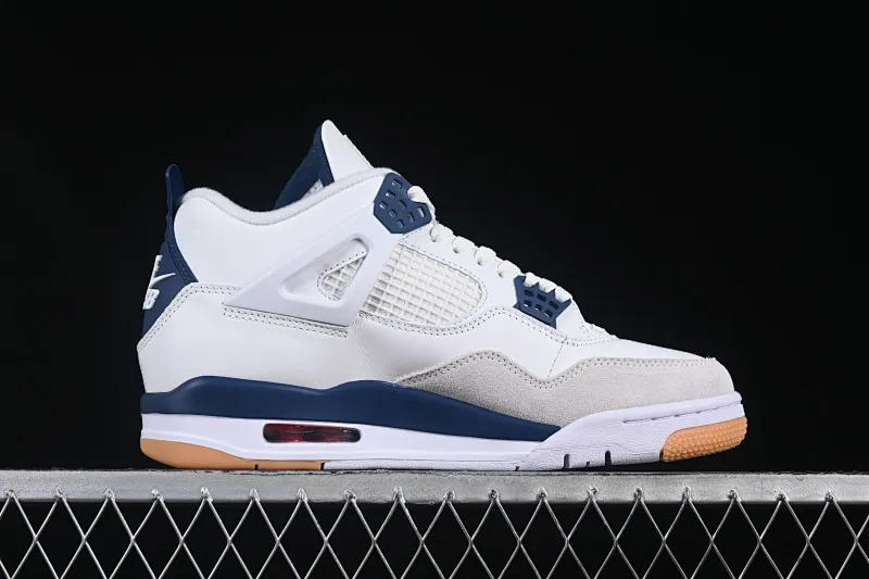 All categories Air Jordan Jordan series basketball shoes Air Jordan 4 Nk SB x Air Jordan 4 "Navy" AJ4 Joe 4 joint white and blue DR5415-100